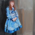 Meisje in blauwe jurk