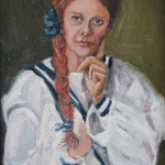Vrouw met witte blouse