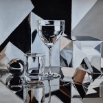 Glas zilver en spiegels