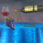 Floating bottle of wine