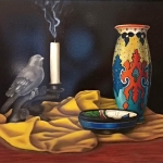 Pottery with candle