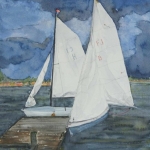 Zeil jachtjes aan Veerse meer