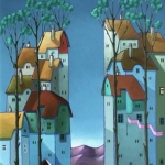 Door de ochtendlijke mijmering wordt alles zacht violet