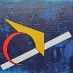 Lijnen en figuren in blauw