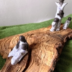 Groepportret op hout