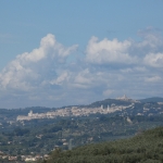 View at Assisi citywall and Basilica di San Francesco