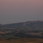 Volterra - avond nevel en volle maan