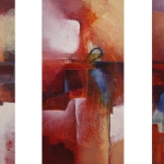 Compositie in rood 4 ( 3-luik)