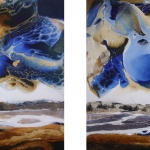 Tweeluik blauw zeezicht