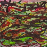 Abstract in zwart rood en groen