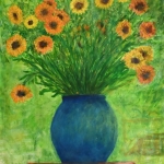 Vaas met zonnebloemen