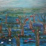 Ibissen in een waterwereld