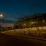 Station Leiden bij schemer