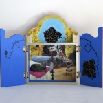 blauw/geel altaartje voor huisdier