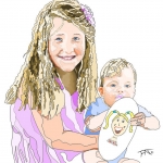 Lina en Boris tonen het resultaat van hun portret tekening