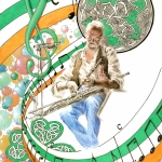 Ierse doedelzak (Uilleann pipes) speler en  'Whiskey In The Jar'.