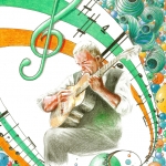 Ierse gitaar speler speelt 'Molly Malone