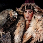 Kazachse adelaar jager in Mongolië