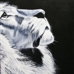 black and white lion