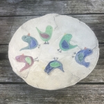 Vogelzang in het water. Blauw.