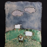 Drie schapen in de wei