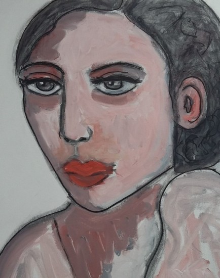 portret met donker haar