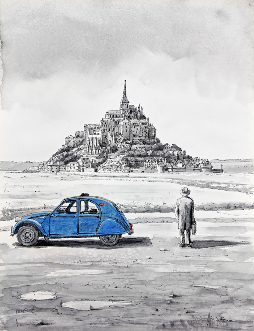 Aan de voet van Mont Saint Michel