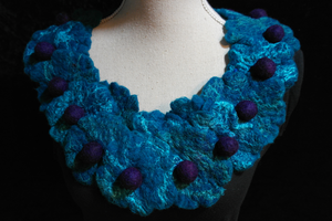 shawls and necklaces made of felted wool Available at www.kalishoekscarves.com