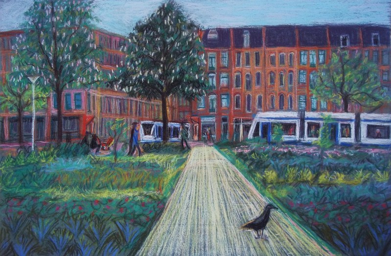 The beginning and end of tramline 10 and the Waterspiegelplein