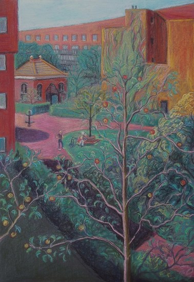 The house of the neighbourhood concierge in the late summer