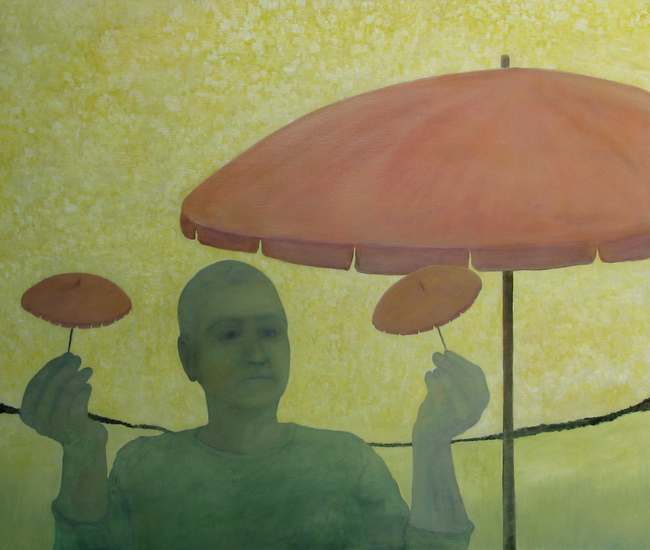 Zelfportret met parasols (1)