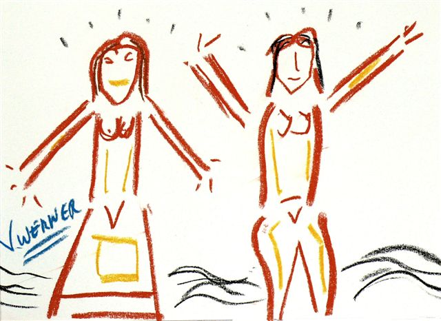 Too much afraid; - color drawing