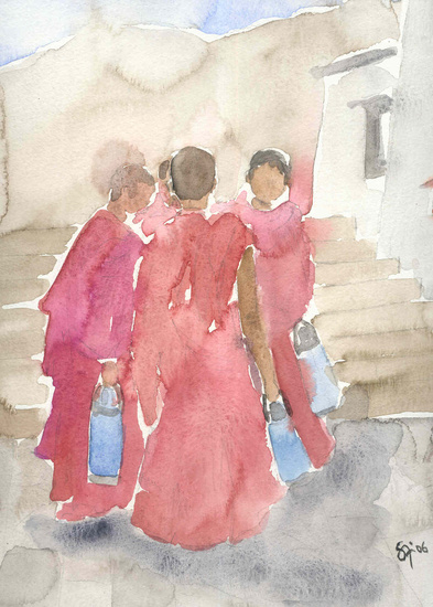 Monks in Llhasa, Tibet