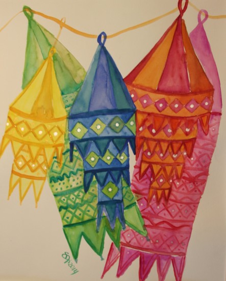 Appliqué Lampshade, Pipli, Orissa, India