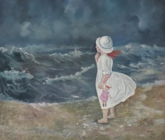 Meisje aan de zee