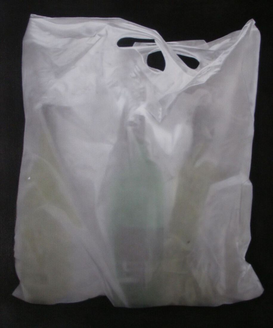 Plastic bag with bottles