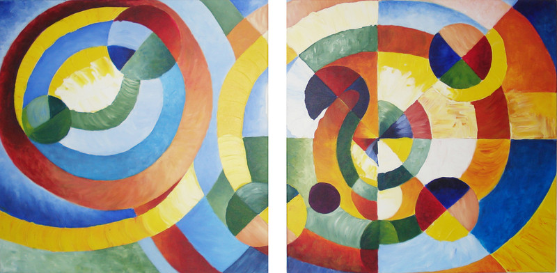 Schilderij Rondjes (2-luik)