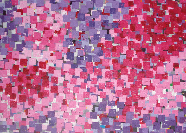 Schilderij Abstract met Stempels