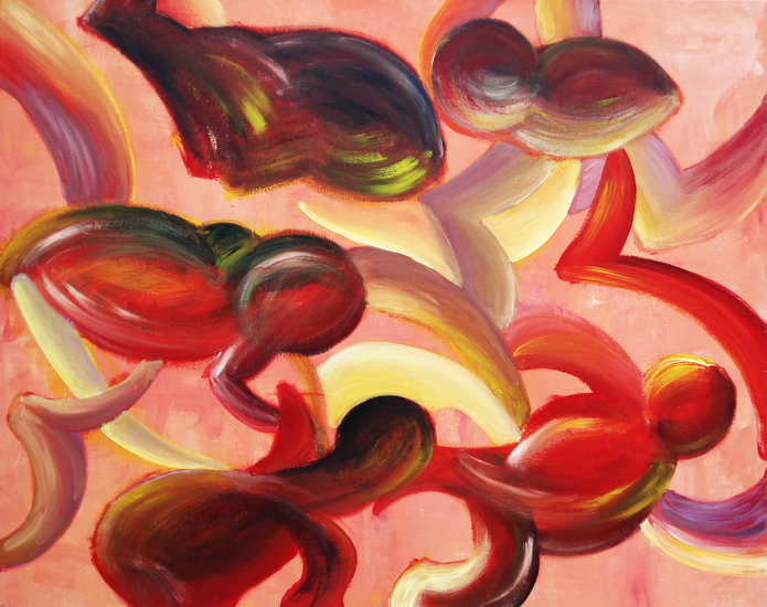 Schilderij Engeltjes Oranje