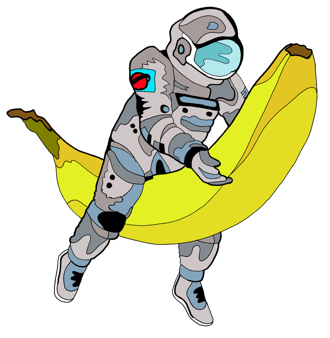 Astronaut met banaan