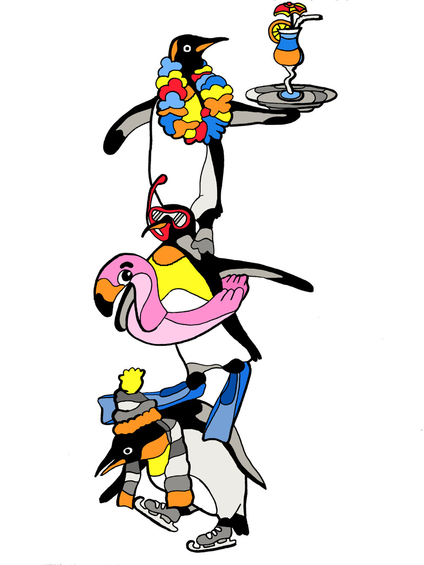 Toren van drie pinguins