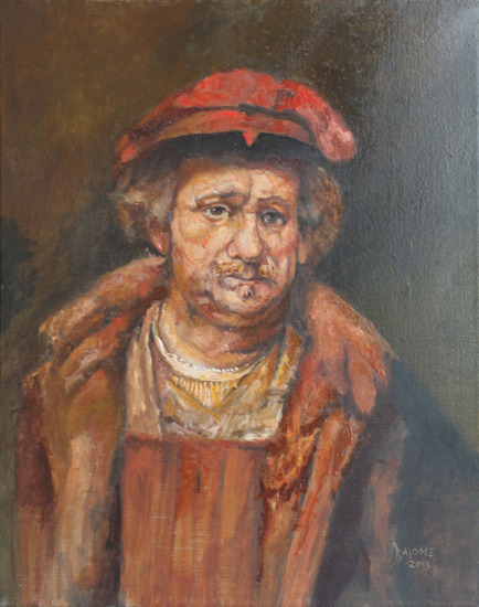 rembrandt met rode muts