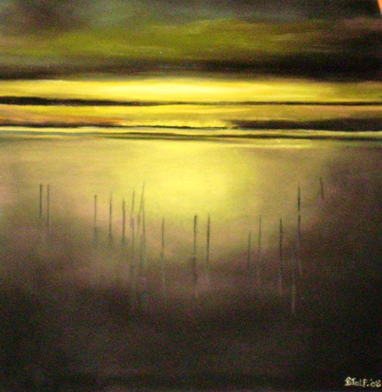 Meertje bij zonsondergang