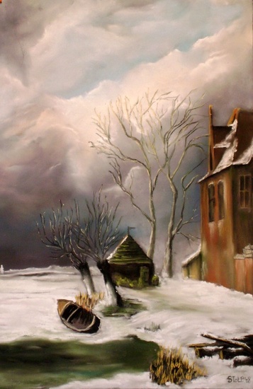 Oud Hollands winterlandschap
