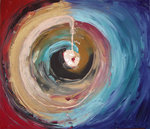 Schilderijen die bij je opborrelen, die op het doek moeten en het liefst gelijk. Die in één keer af moeten en die meer zeggen over je binnenkant dan je kan vertellen. De kleuren spreken je gevoel uit. Voor deze schilderijen zijn geen foto's, geen plaatjes gebruikt, alleen herinneringen en emoties.