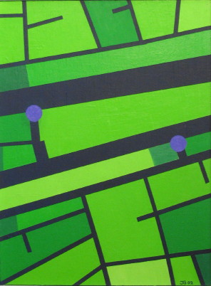 compositie met twee molens (Composition with two mills)