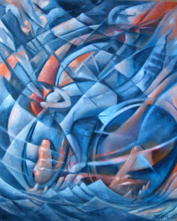 Compositie met fietser (composition with biker)