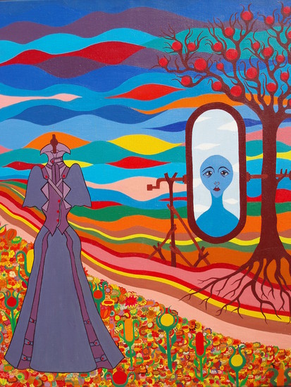 landscape with mirror