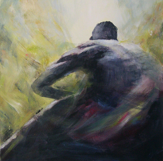 Bewegende man in boot