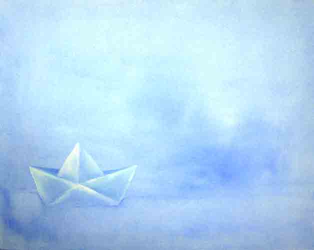 Botter op zee 50 x 40 cm